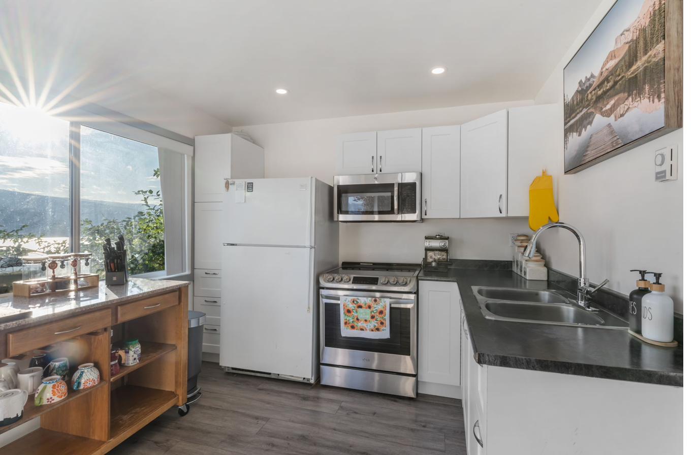 Kitchen with garden view window — prep meals with a view